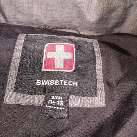 Swiss Tech Mens Winter cold weather Parka coat charcoal grey size S 34-26 - Picture 4 of 10